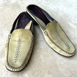Cole Haan slip-on green suede slides 9.5B